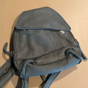 Small leather cross body or backpack bag